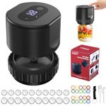 Electric Mason Jar Vacuum Sealer,Canning Vacuum Jar Sealer for Wide & Regular Mouth Mason lids,Quick-Seal Technology Vacuum Jar Sealer Machine for Food Storage,Mason Jar Kit with Can Opener