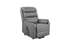 Angel Mobility Power Lift Chair, PU Leather Electric Recliner Sofa Chair for Elderly with Heavy Duty Motor, Remote Control, Side Pocket, Grey