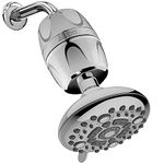 ALTON SHR20985 ABS 6-Function Hard Water Filter Overhead Chrome Finish Shower (Silver, 5 Inch)