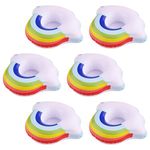 6 Pcs Inflatable Drink Holders Floats, Inflatable Pool Drink Cup Floating, Inflatable Cup Coasters Pool Drink Floats Floating Drinks Holder for Adults Kids Swimming Pool Hot Tub (Colorful Cloud)