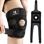 FASHNEX Premium Knee Support Open Patella, Breathable Knee Cap Brace for Arthritis, Pain Relief, Sports for Men & Women (Design A - SINGLE (Black),Non toxic, Free Size)