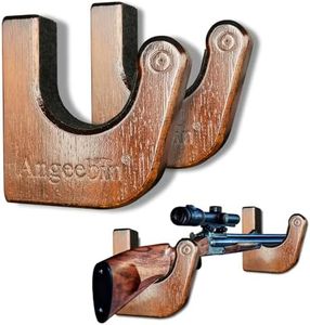 Angeebin Gun Rack Wall Mount Hold Up and Display Horizontal Rifle or Shotgun, Wooden Gun Hooks Suitable for Home and Store