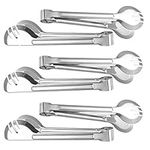 6PCS Stainless Steel Serving Tongs,