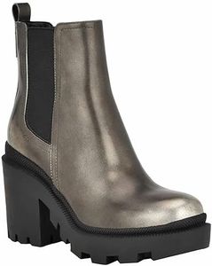 NINE WEST Women's Forme Ankle Boot, Pewter 050, 9