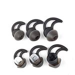 Rhinenet Replacement Earbuds Tips for Bose QC20 QC20i QC30 SoundSport SIE2i IE2 IE3, Soft Silicone, 3 Pairs (Black)