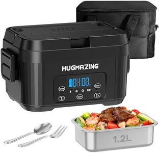 Hugmazing Cordless Electric Lunch Box – Rechargeable Self-Heating Food Warmer with 1100ML SS Container, Battery-Powered Heated Lunch Box, Perfect for Travel, Office Meals for Adults, Men & Women