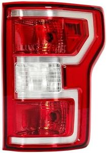 KUAFU Rear Right Tail Light W/Bulbs Compatible with 2018-2020 Ford F-150 Replacement for JL3Z-13404-H Taillight Red Lens Chrome Housing