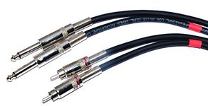 MAEnt 2Jack 6.35mm 1/4 inch Jack to 2RCA Male Metal Audio Cable 2 RCA Male to 2 Jack Male Guitar AUX Karaoke Cable For Home Theater DVD Speaker Headphone Mixer Amplifier (3 Mtr., Black)