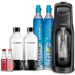 SodaStream Jet Sparkling Water Maker Bundle (Black), with CO2, BPA free Bottles, and 0 Calorie Fruit Drops Flavors