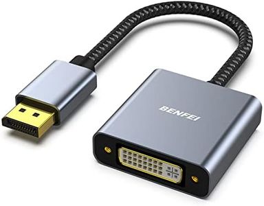 DisplayPort to DVI, Benfei DisplayPort to DVI-D Single Link Adapter Male to Female Adapter Compatible for Lenovo Dell HP and More [Gold-Plated Connectors, Aluminium Shell&Nylon Cable]