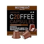 Bestpresso Coffee for Nespresso Original Machine 120 pods Certified Genuine Espresso Chocolate Blend (Medium Intensity) Pods Compatible with Nespresso Original 60 Days Satisfaction Guarantee