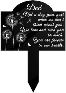 Grave Markers for Cemetery Memorial Stakes for Outdoors Yard Cemetery Decorations for Grave Memorial Plaques for Loved Ones Garden Decor Dad We Love and Miss You Sign Dandelions