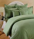 Trance Home Linen Microfibre 1 White Duvet: 90" X 100" and Moss Green Duvet Cover: 92" X 102"