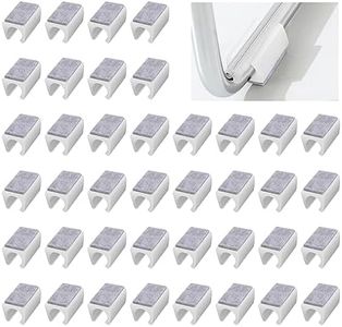 UFURMATE Chair Pads, 40Pcs 13mm Plastic Chair Leg Floor Protectors with Felt Pads, U Shaped Chair Tube Floor Protectors Non-Slip Rectangle Chair Legs Tips Caps for Round Sled Base Chair Leg (White)