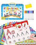 Handwriting Practice Book, Toddlers Preschool Learning Activities with 46 Pages Reusable Magic Practice Copybook for Kids, Educational Montessori Toys for 3 4 5 6 Year Old