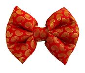 For The Fur Kids Traditional Ambi Dog Bow Tie for Weddings/Festivals (Red)