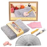 Needle Felt Supplies, 37 Needle Felt Kits, Wool Felt Tool Sets, 30 Felt Needles, Felt Pads, Finger Cots, Wooden Handle Tools, DIY Wool Felt Project Getting Started Needle Felt Kit