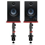 Audio Array 3.5" Studio Monitor Bundle with 50W Powered Speakers & Adjustable Metal Stands|Bluetooth,TRS, AUX, RCA Inputs|5KG Capacity|Height, Tilt & Rotation Adjustable|Smart Cable Management | UB-06
