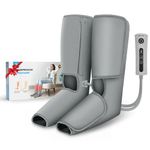 COMFIER Leg Massager for Circulation with Heat, Compression Calf Massager Pain Relief,Foot Massager,Leg Wraps for Reduce Swelling,Muscle Fatigue,Adjustable Massage Boots,Gifts