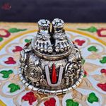 BattlePoint Lord Balaji Charan Paduka Silver Finish Vishnu Feet Showpiece, Pooja Room/Car Dashboard, Shanku Chakra Namam Showpiece Figurines (Silver)