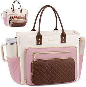LOVEVOOK Laptop Tote Bag for Women, Work Bags Teacher Tote Bag, Nurse Bags Laptop Bag With Large Cup Holder, Professional Briefcase Business Large Handbag, Diaper Bag Mother Gift, 17 Inch