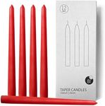 12 Pack Red Taper Candles,10 Inch Unscented Red Long Candles Low Heat Christmas Taper Candles, Perfect for Dinner, Party, & Churches Home Décor