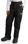 Reebok Boys' Snow Pants - Heavyweight Waterproof Snowboard Pants with Cargo Pocks, Snow Gaiters - Ski Pants for Boys (4-20), Black, 14-16