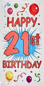 Beistle 57317 21-me couverture de porte d'anniversaire - pack de 12