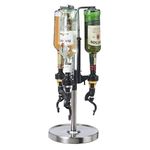 Oggi 7186 3-Bottle Revolving Liquor Dispenser, Stainless Steel