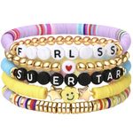 RUIQUAN Inspired Bracelets Friendship Bracelets Gifts For Girls Boys Women Music Lover Fans(Superstar)