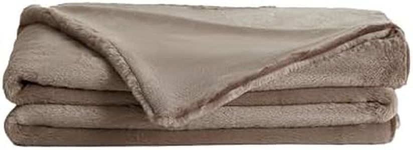 UnHide Lil’ Marsh - Faux Fur Blanket - Durable, Lightweight, Extra Soft Blanket - Machine Washable - Add a Layer of Softness to Any Bed, Couch, or Reading Chair - Taupe Ducky, Medium (60" x 80")