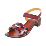 Metro Women Maroon Leather Sandals,EU/38 UK/5 (33-3145)