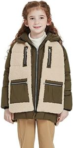 Orolay Girl’s Fleece Down Coat Girl’s Thickened Winter Puffer Down Jacket Olive 150 CM