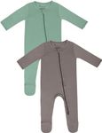 Jimonda Rayon Baby Pajamas,2-Way Zipper One-Piece Footies,Long Sleeve Unisex Boys Girls Romper,Sleep and Play Pjs,Infant Clothes