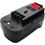 Replacement for Black & Decker 18v HPB18 Battery (1500 mAh,NiCd) - Compatible with Black & Decker HPB18-OPE, Black & Decker A18, Black & Decker HPB18, Black & Decker NST2118, Black & Decker 244760-00, Black & Decker SS18, Black & Decker NST2018