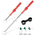 KALAUTO Golf Grip Swing Training Aid - Retractable Click Club Trainer Indoor Practice Warm Up Stick Flexible Telescopic Short Tempo Sound Release Trainer Devices with Swing Practice Strap