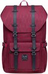 KAUKKO Women's Men's Casual Backpack with 14 Inch Laptop Compartment for Hiking Travel, Maroon[ep5-18], 28 x 16 x 47 cm, Rucksack