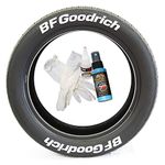 Tire Stickers BF GOODRICH - Tyre Lettering Add-On Accessory - Permanent DIY Kit With Glue & 2oz Touch-Up Cleaner / 17-18 Inch Wheels / 1.25 Inches/White / 8 Pack