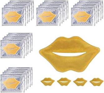 24K Golden Crystal Lip Masks 30 Pieces Hydrating Lip Plumper Mask Nourishing Lip Care Mask