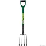 Garden Border Digging Fork - Gardening Hand Tool Carbon Steel 4 Tooth Handle Heavy Duty | Cultivating All Types Of Soil | Garden Pitchfork Tool For Gardening & Digging