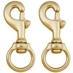 PSK Heavy Duty Solid Brass Swivel Bolt Snap Hook Clip Buckle Dog Chain Leather Craft Scuba Diving Snorkeling Equipment (Pack of 2)