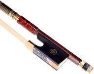 Ecotown Pernambuco Violin Bow 4/4 Full Size– Handmade Professional-Grade Bow, Straight Stick, Ebony Frog, Natural Mongolian Horsehair, Fast Response & Balanced for Sweet Sound