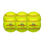 SweetSpot Plastic 11" Softball Spaseball 6pk | Set of 6 Backyard Plastic Softballs for Youth, Kids, Teens, and Adults