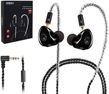 DCMEKA in Ear Monitor Headphones, HiFi Stereo IEM Earphones, Dynamic Dual Driver Wired Earbuds with Detachable Cable, Noise Canceling Headset for Singers Musicians Drummers Audiophile (Black)