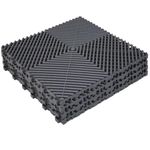 Tcatec 20 Pack Industrial Interlocking Floor Tile PVC Garage Floor Mats 40 x 40 cm Modular Interlocking Cushion Workshop Drainage Mat for Garage, Outdoor, Wet Area