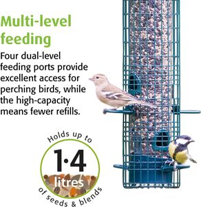 Jacobi Jayne Squirrel Buster Classic Bird Feeder – Squirrel & Pigeon Proof Metal, Easy Clean Hanging Seed Feeder for Garden Birds