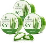 Aloderma Organic Aloe Vera Gel for Face Made within 12 Hours of Harvest, 96% Pure Aloe Vera Gel for Skin, Scalp, & Hair, Soothing Aloe Face Moisturizer, Multipurpose, Hydrating Aloe Gel, 7oz, 3-Pack