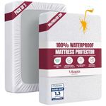 Utopia Bedding Waterproof Mattress Protector Single Bed 90 x 190 cm (Pack of 2), Fits Up to 40 cm Deep Mattresses, Premium Terry Single Mattress Protector, All Around Elastic, Single Mattress Cover