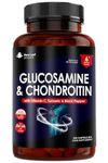 Glucosamine and Chondroitin High Strength - Enriched With Turmeric And Vitamin C - Glucosamine Sulphate Chondroitin Sulphate, Food Supplement - Contributes To The Normal Function of Bones 365 Capsules