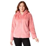 CityComfort Womens Fluffy Coat with Hood, Cosy Stylish Faux Fur - Gifts for Her (Dusky Pink, XL)